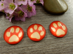 Kapussi tassu, 18mm, punainen-beige, 1kpl