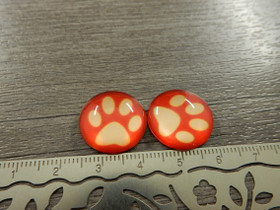 Kapussi tassu, 18mm, punainen-beige, 1kpl