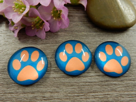 Kapussi tassu, 18mm, turkoosi-persikka, 1kpl