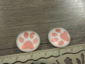 Kapussi tassu, 18mm, vaaleanpunainen-valkoinen, 1kpl