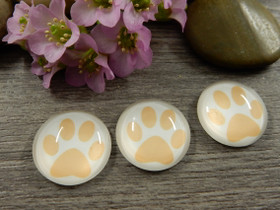 Kapussi tassu, 18mm, persikka-valkoinen, 1kpl