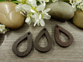 Puuriipus pisara, 25x17mm, tummanruskea, 1kpl