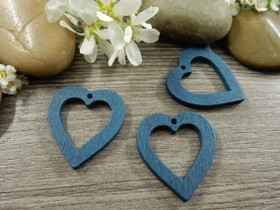 Puuriipus sydän, 25x23mm, petrooli, 1kpl