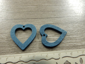 Puuriipus sydän, 25x23mm, petrooli, 1kpl