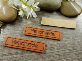 Handmade merkki, 10x40mm, ruskea, 1kpl