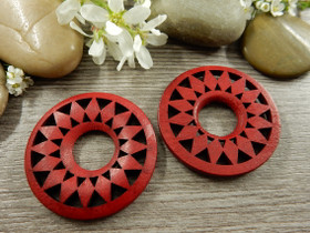 Puuriipus ympyrä, 35mm, punainen, 1kpl