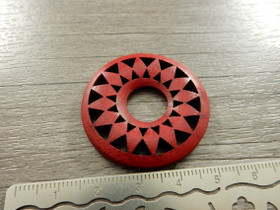 Puuriipus ympyrä, 35mm, punainen, 1kpl