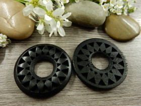 Puuriipus ympyrä, 35mm, musta, 1kpl