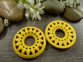 Puuriipus ympyrä, 35mm, keltainen, 1kpl