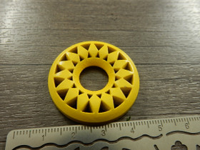 Puuriipus ympyrä, 35mm, keltainen, 1kpl