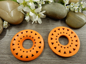 Puuriipus ympyrä, 35mm, oranssi, 1kpl