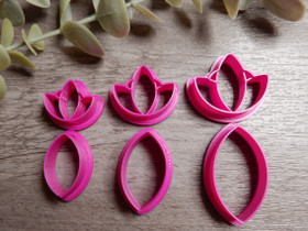 Muotti kukka lotus, 45mm/55mm/65mm, 1kpl