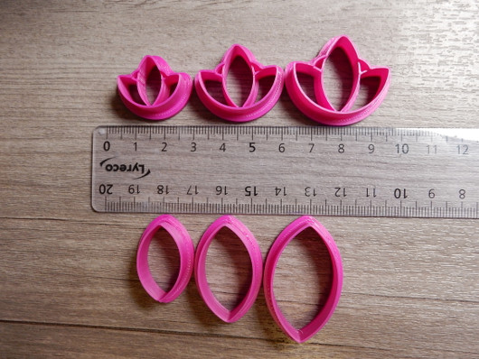 Muotti kukka lotus, 45mm/55mm/65mm, 1kpl