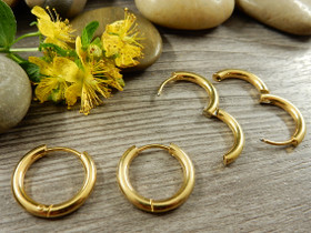 Korvakorurengas huggie, 17x2.5mm, 18K/kulta/ PVD/ rst, 1pari