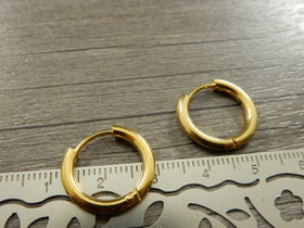 Korvakorurengas huggie, 17x2.5mm, 18K/kulta/ PVD/ rst, 1pari