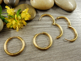 Korvakorurengas huggie, 21x2.5mm, 18K/kulta/rst, 1pari