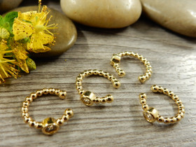 Rustokorvakoru/ ear cuff strassi, 12x3mm, 18K/kulta, 1pari