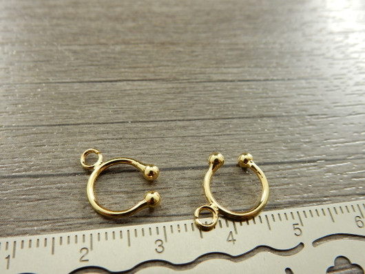 Rustokorvakoru/ ear cuff, 15x2.5mm, 18K/kulta, 1pari