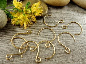 Korvakorukoukku pyöreä, 19x15mm, 18k/kulta/ PVD/ rst, 10paria