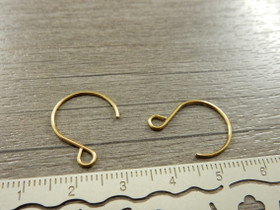 Korvakorukoukku pyöreä, 19x15mm, 18k/kulta/ PVD/ rst, 10paria