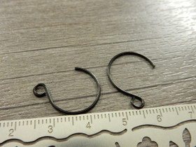 Korvakorukoukku pyöreä, 19x15mm, musta/rst, 10paria