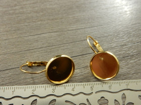 Korvakorukoukku 14mm kapussille, kulta/rst, 1pari