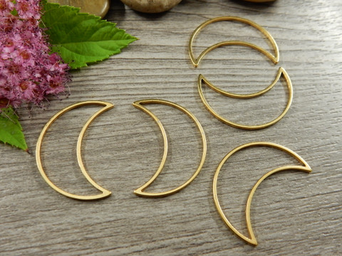 Linkki kuu, 25x17.5x1mm, umpi, kulta/rst, 1kpl