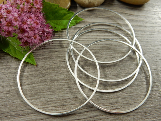 Linkki ympyrä, 40x1mm, umpi, kirkashopea, 1kpl