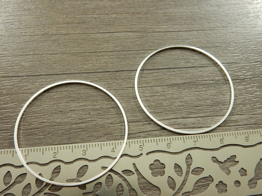 Linkki ympyrä, 40x1mm, umpi, kirkashopea, 1kpl