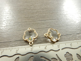 Strassiriipus/linkki kukka, 16x12mm, vaaleakulta, 1kpl