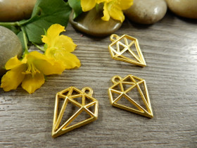 Timanttiriipus, 20x16mm, kulta, 1kpl