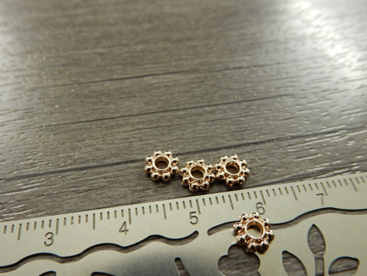 Metallihelmi rondelli, 5mm, ruusukulta, 20kpl