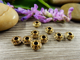 Metallihelmi bicone, 6.5x3.5mm, antiikinkulta, 20kpl