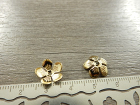 Helmihattu kukka, 11mm, kulta/rst, 10kpl