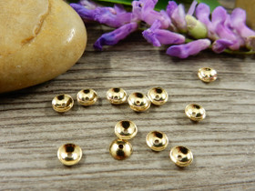 Helmihattu sileä, 4mm, kulta/rst, 10kpl