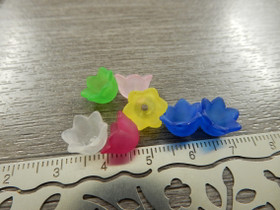 Akryylihelmi kukka, 6x10mm, mixsetti, 20kpl