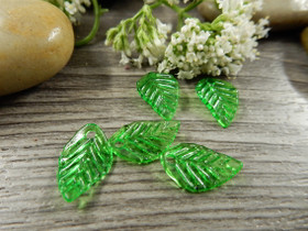 Lehtiriipus akryyli, 14x9mm, vihreä, 1kpl