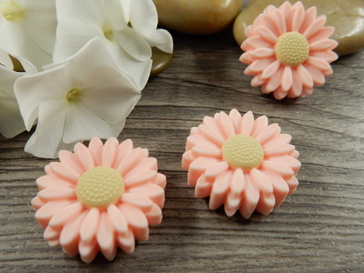 Silikonihelmi kukka, 22mm ,vaaleanpunainen-beige, 1kpl