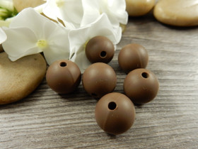 Silikonihelmi, 12mm, ruskea, 1kpl