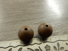Silikonihelmi, 15mm, ruskea, 1kpl