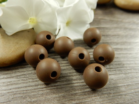 Silikonihelmi, 9mm, ruskea, 1kpl