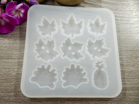 Silikonimuotti lehdet ja ananas, 84x84x4mm, 1kpl