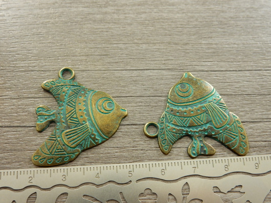 Kalariipus, 33x29mm, patina/ pronssi, 1kpl