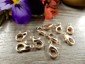 Papukaijalukko 10mm, ruusukulta, 10kpl