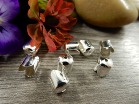 Helmihattu, 6.5x7mm, kirkashopea, 10kpl