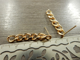 Korvakorutappi ketju, 37x6mm, 18K/kulta, 1pari