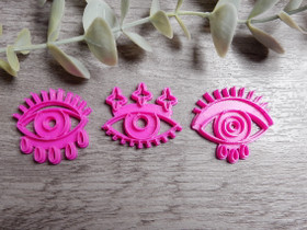 Leimasin muottisetti silmät, 3 erilaista, 35mm, 1setti