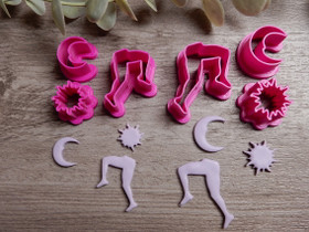 Muottisetti jalat+kuu+aurinko, 50mm/60mm, 1setti