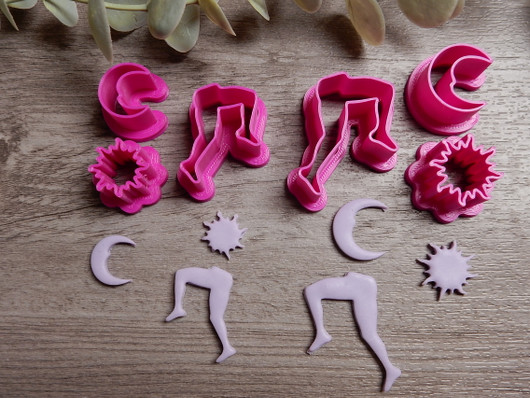 Muottisetti jalat+kuu+aurinko, 50mm/60mm, 1setti