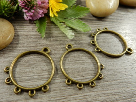 Ympyräriipus/ linkki, 30x25mm, pronssi, 1kpl